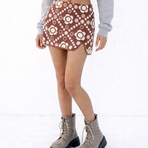 Urban Outfitters Knit Micro Mini Skirt Brown Size Small